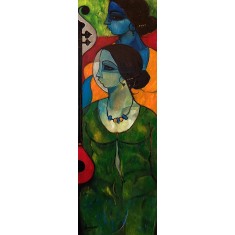 Abrar Ahmed, 12 x 36 Inch, Oil on Canvas, Figurative Painting, AC-AA-606 Abrar Ahmed, 12 x 36 Inch, Oil on Canvas, Figurative Painting, AC-AA-606